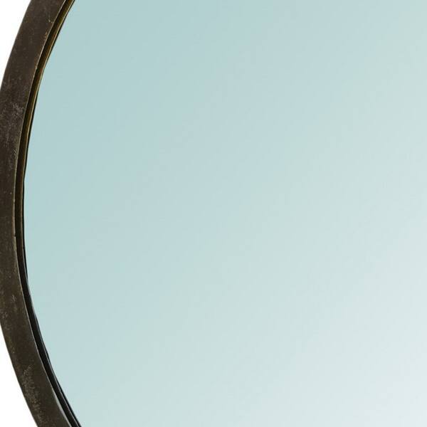 Round Shaped Metal Mirror With Ledge Antique Bronze Overstock 32173645