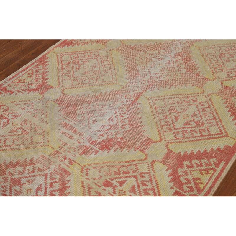 All-Over Geometric Bakhtiari Persian Rug Hand-Knotted Wool Carpet - 3'10" x 7'0"