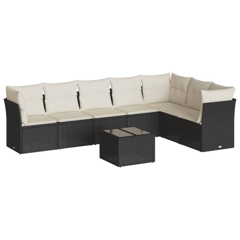 vidaXL Garden Sofa Set Black