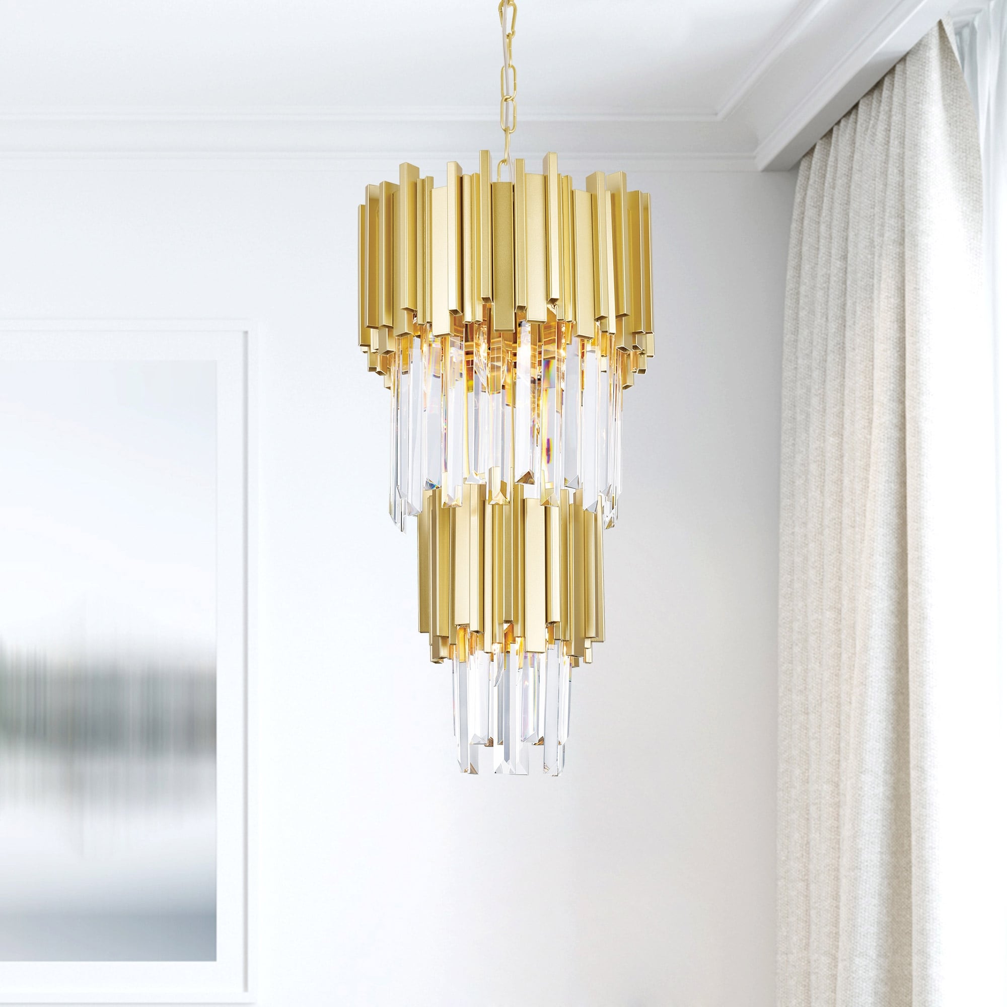 CWI Lighting Deco 4 Light 12in Medallion Gold Down Mini Chandelier - Medallion Gold