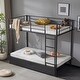 preview thumbnail 2 of 6, Black Twin Bunk Bed with Drawers Outlet Light Strip Iron Bed USA
