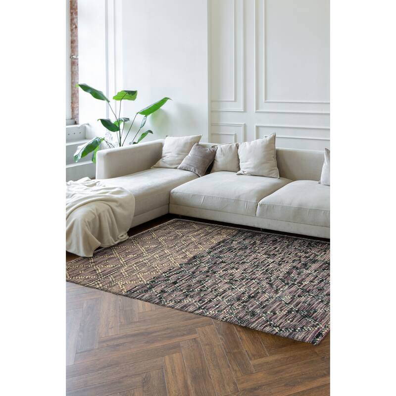 ECARPETGALLERY Braid weave Sienna Teal Wool Rug - 5'2 x 7'11