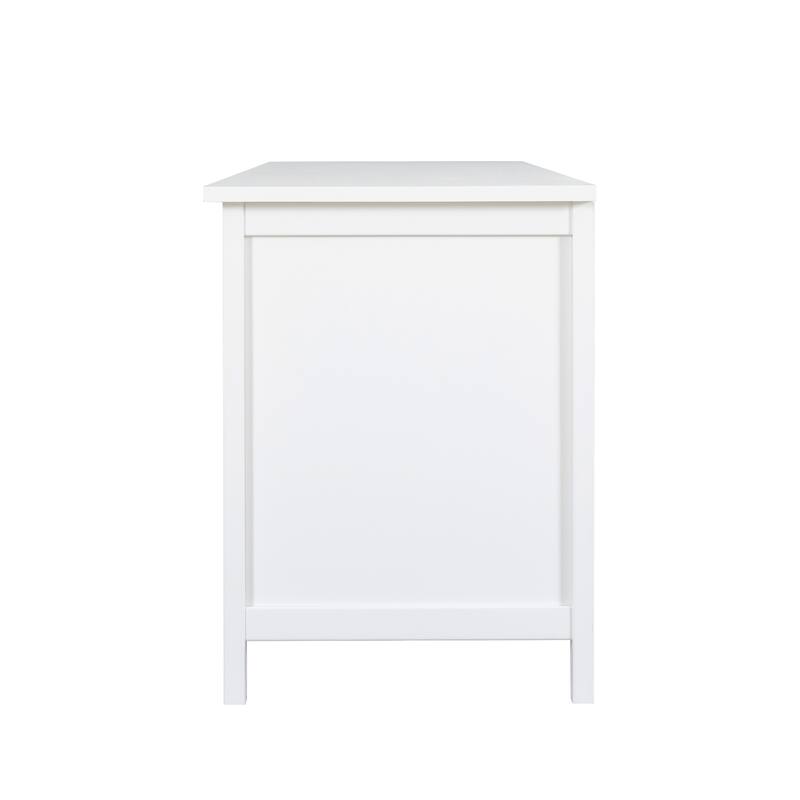 71" Modern TV Stand, Entertainment Center Media Console, Solid Wood Frame TV Cabinet with Changhong Glass Doors & Metal Handles