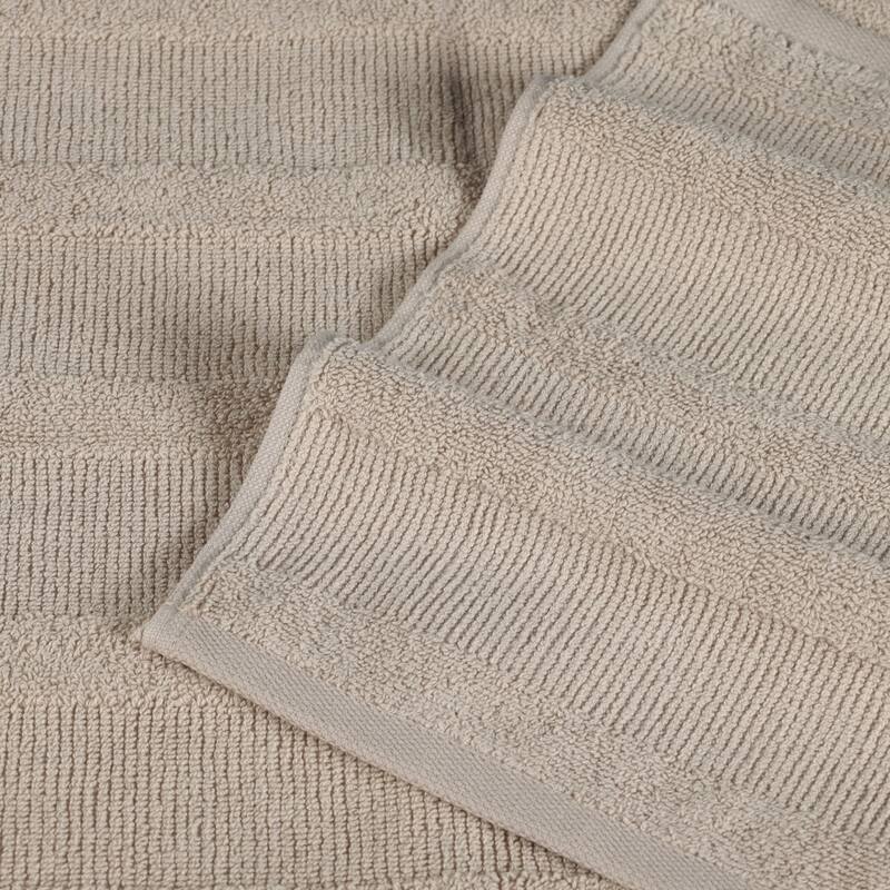 Superior Roma Cotton Assorted Ribbed Solid Towel Set of 12