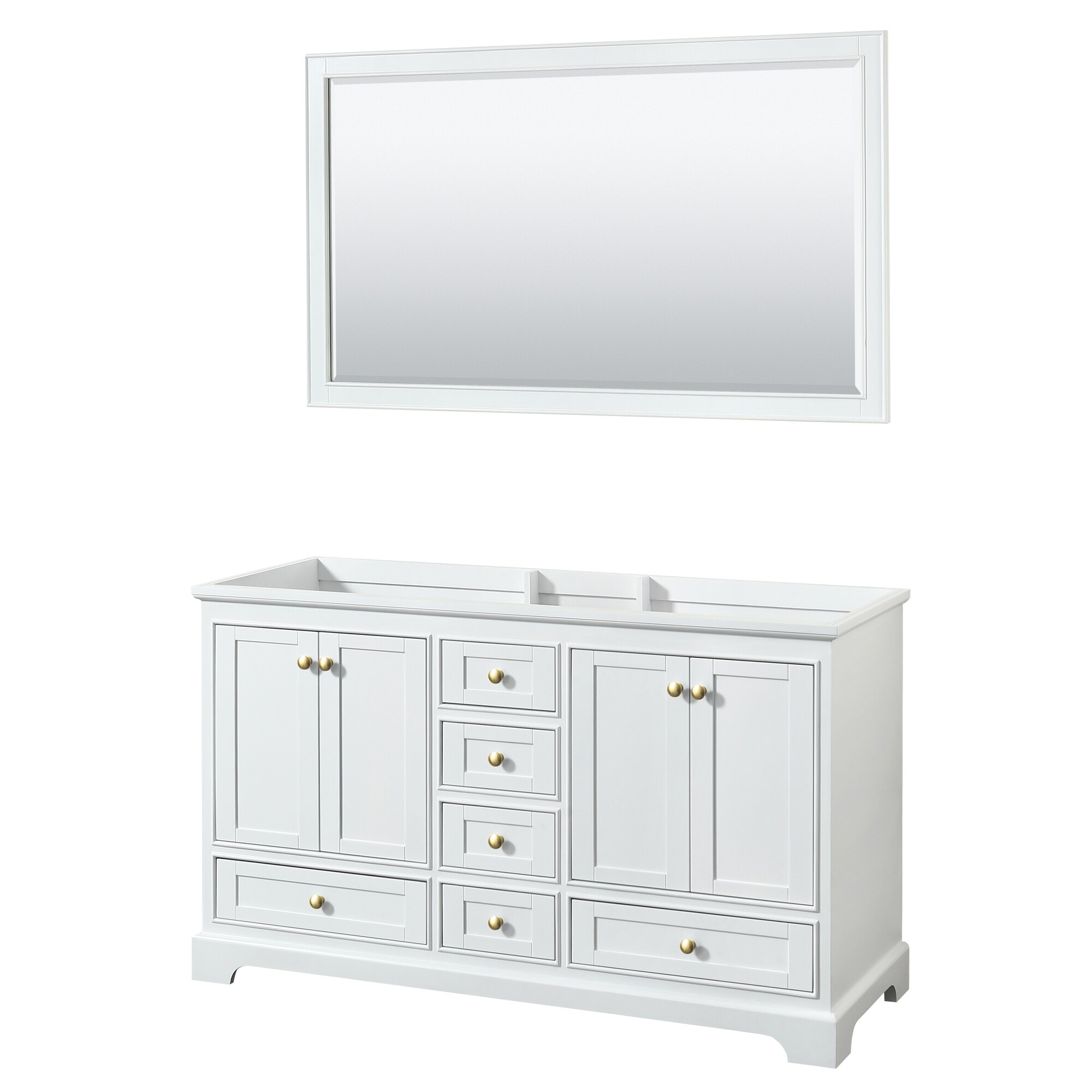Deborah 60-inch Double Bathroom Vanity, 58-inch Mirror