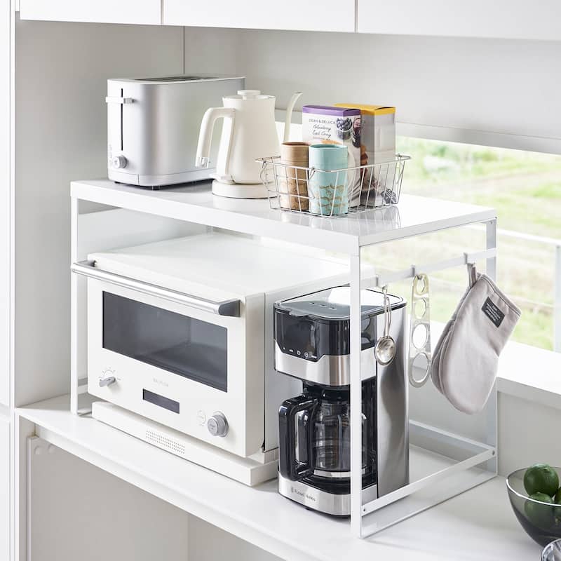 Yamazaki Home Kitchen Appliance Rack, Steel - L 14.72 x W 29.53 x H 18.39 inches