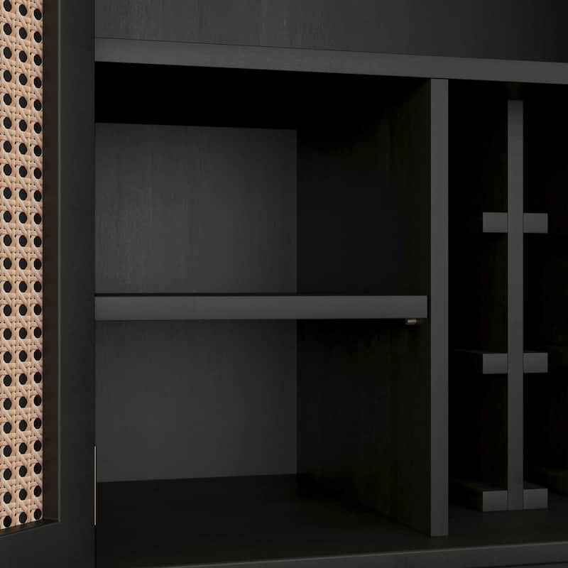 Brentwood Black Wood Bar Cabinet - 29" x 36" x 17"