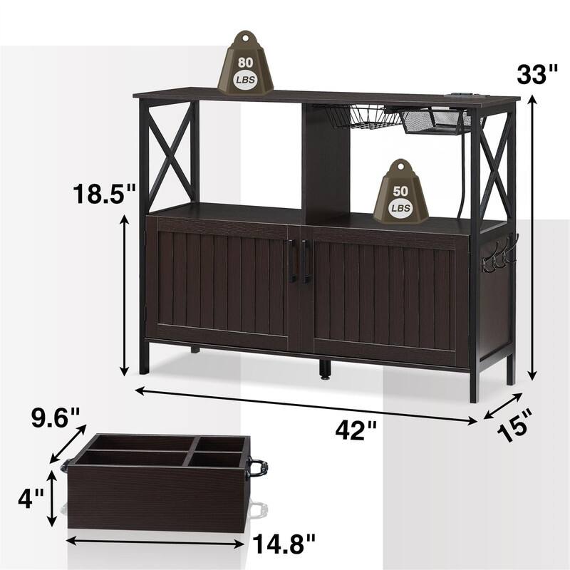 Buffet Cabinet - 15"D x 42"W x 33"H