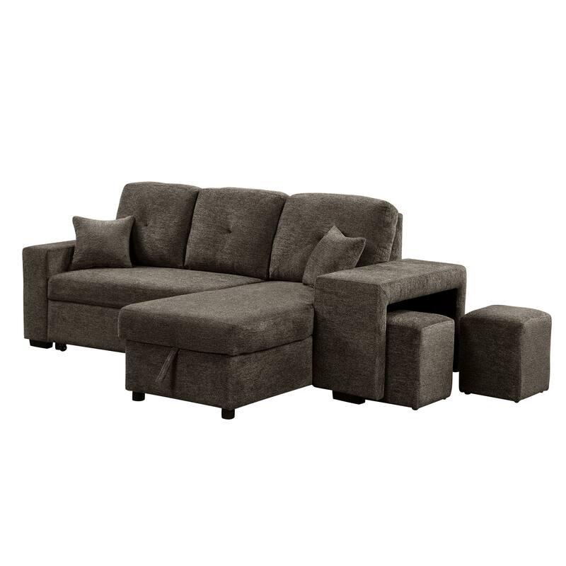 95" Reversible 3-Seater Sleeper Sofa with Storage Chaise