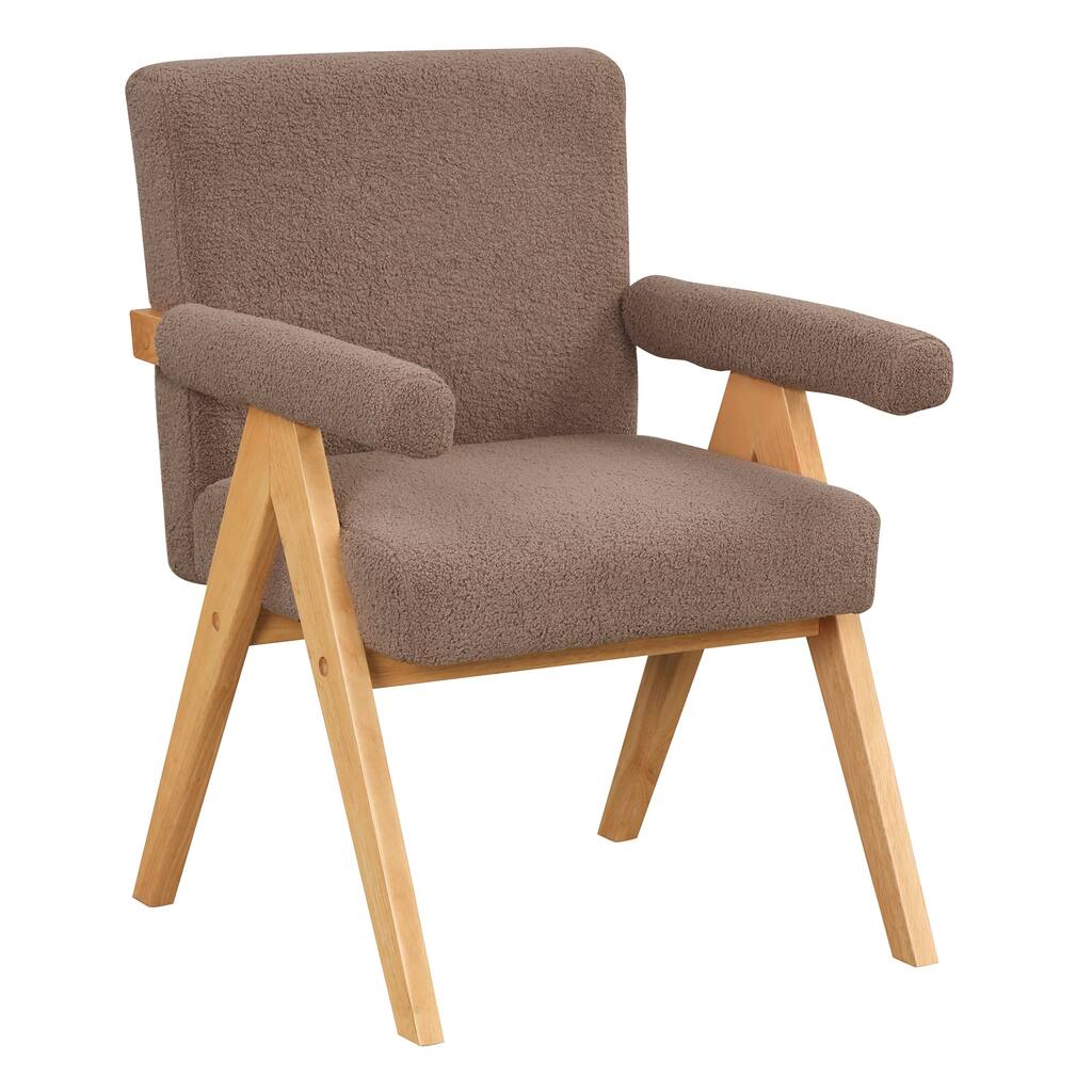 Solid Wood Frame Armchair with Velvet Upholstery, Altay Accent Chair