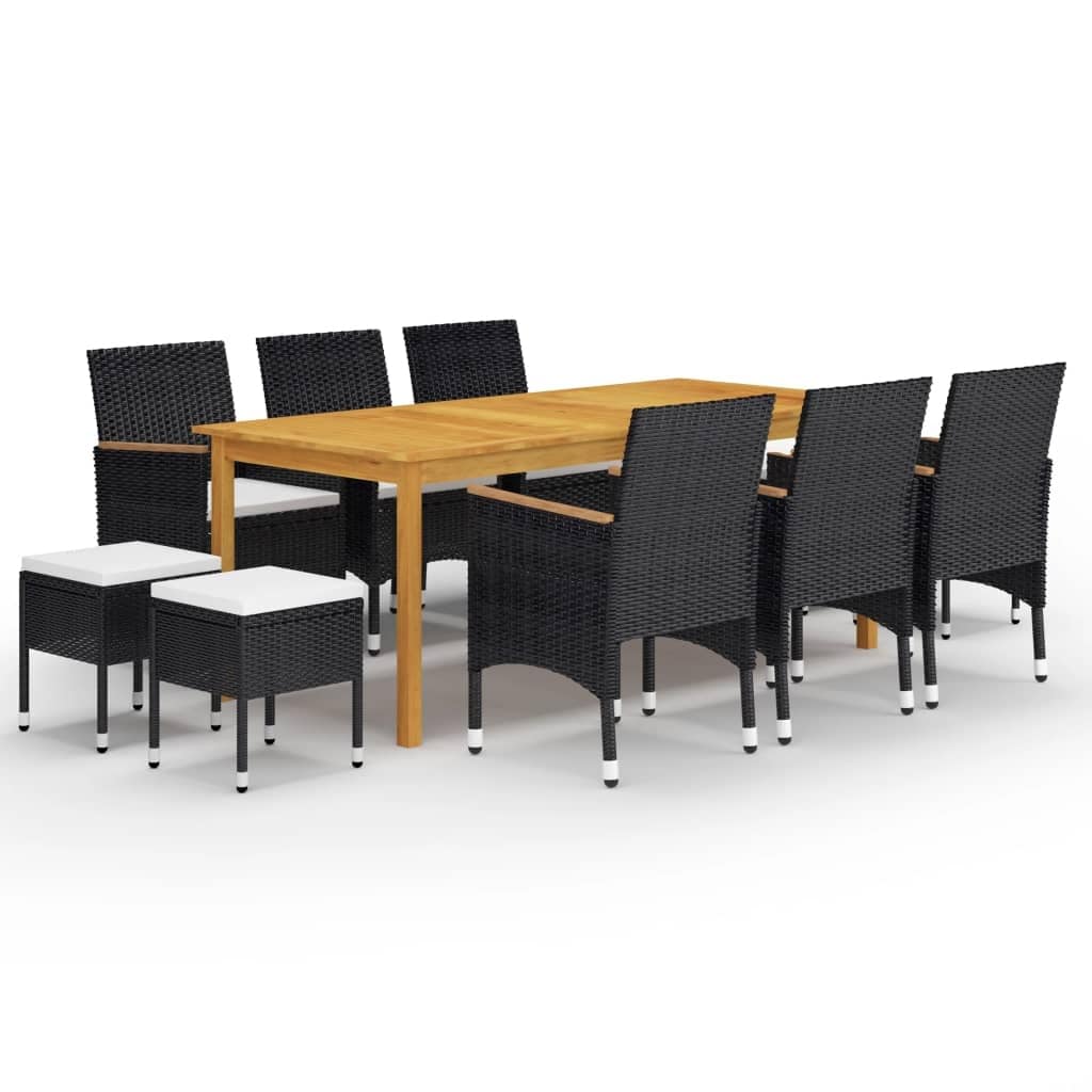 vidaXL Patio Dining Set Cushioned Bistro Set Table and Outdoor Seating 11 Piece - 78.7