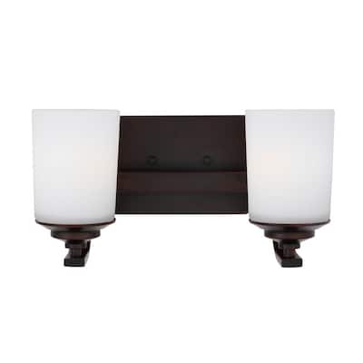 Kemal Two Light Wall / Bath Transitional Wall Bath Fixture in Bronze