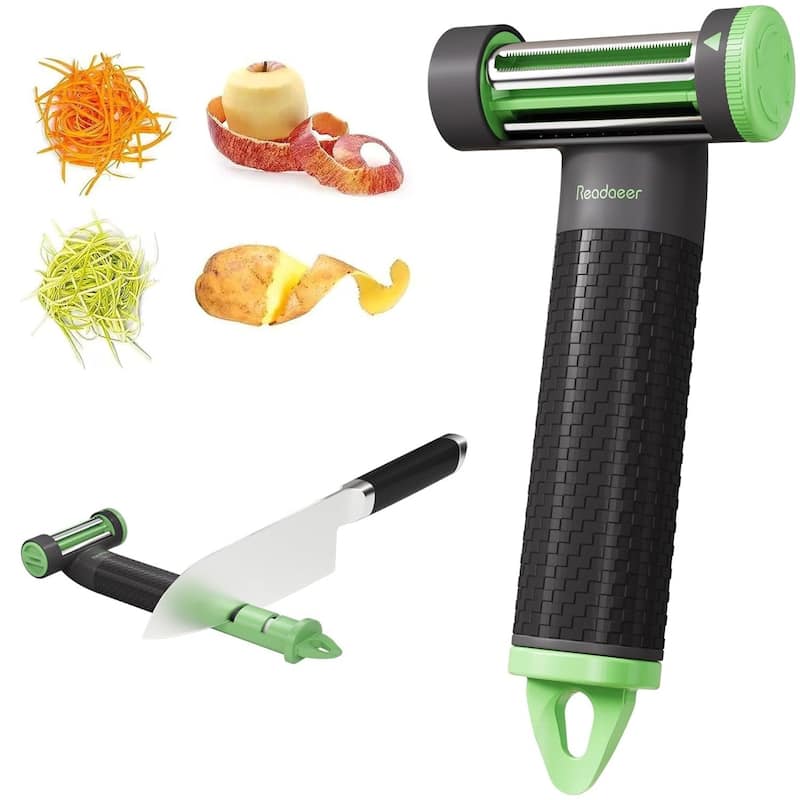 3 Blade Spin Vegetable Peelers With Julienne Function Y Peelers