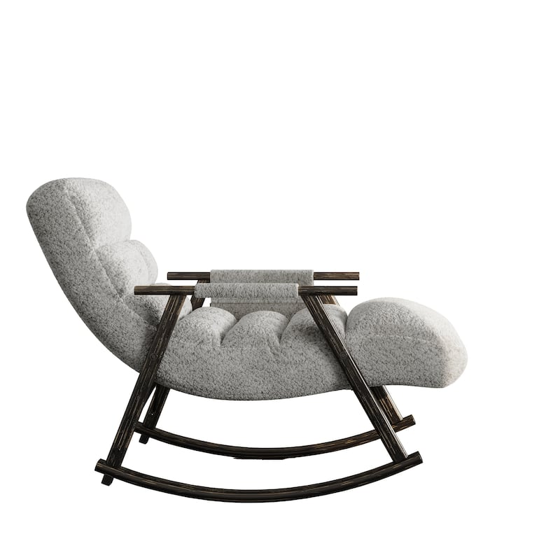 42.2" Velvet High Back Rocking Chair