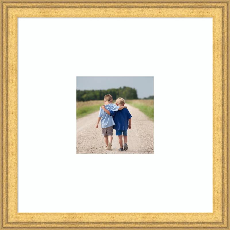 Owen Picture Frame, Photo Frame - 20x20 Matted White 8x8 - Owen Gold