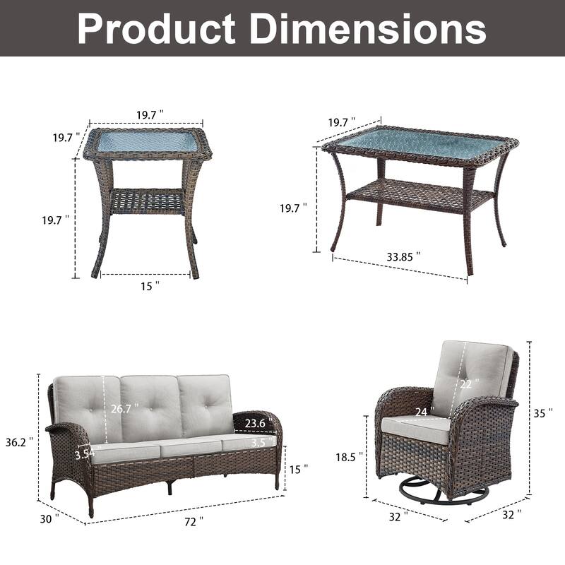 Gymojoy Outdoor Wicker Patio Furniture Sofa Set - Luxurious Comfort, Weather-Resistant