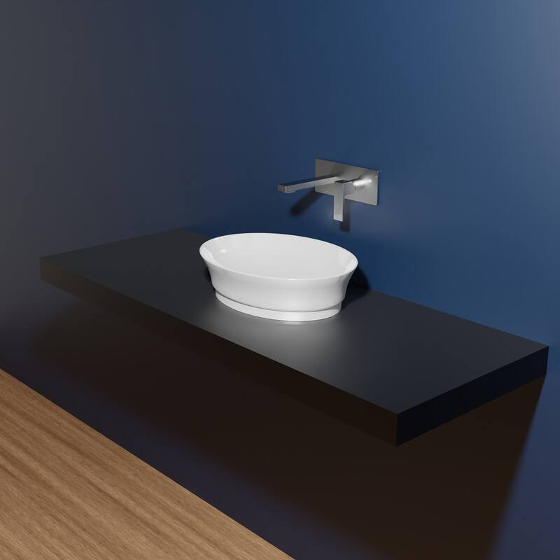 WS Bath Collections Mood ID 50.38 Mood 19-11/16" Oval Ceramic Vessel