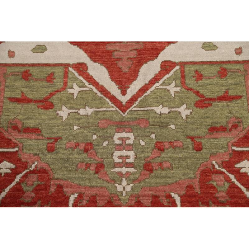 Red Heriz Serapi Turkish Oriental Area Rug Hand-knotted Wool Carpet - 9'9" x 13'0"