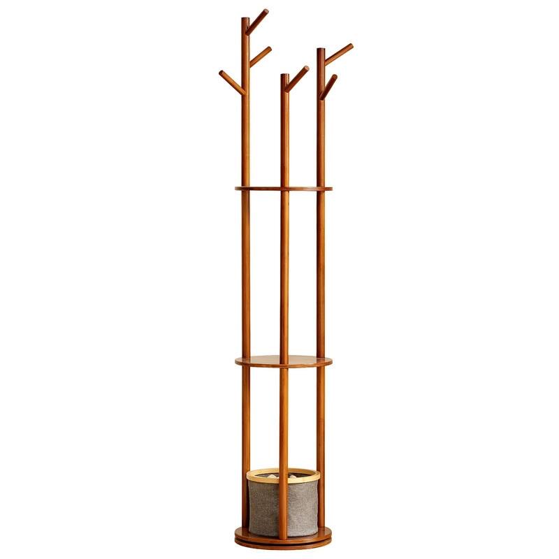 Wooden Coat Rack - 14.96"D x 14.96"W x 66.93"H