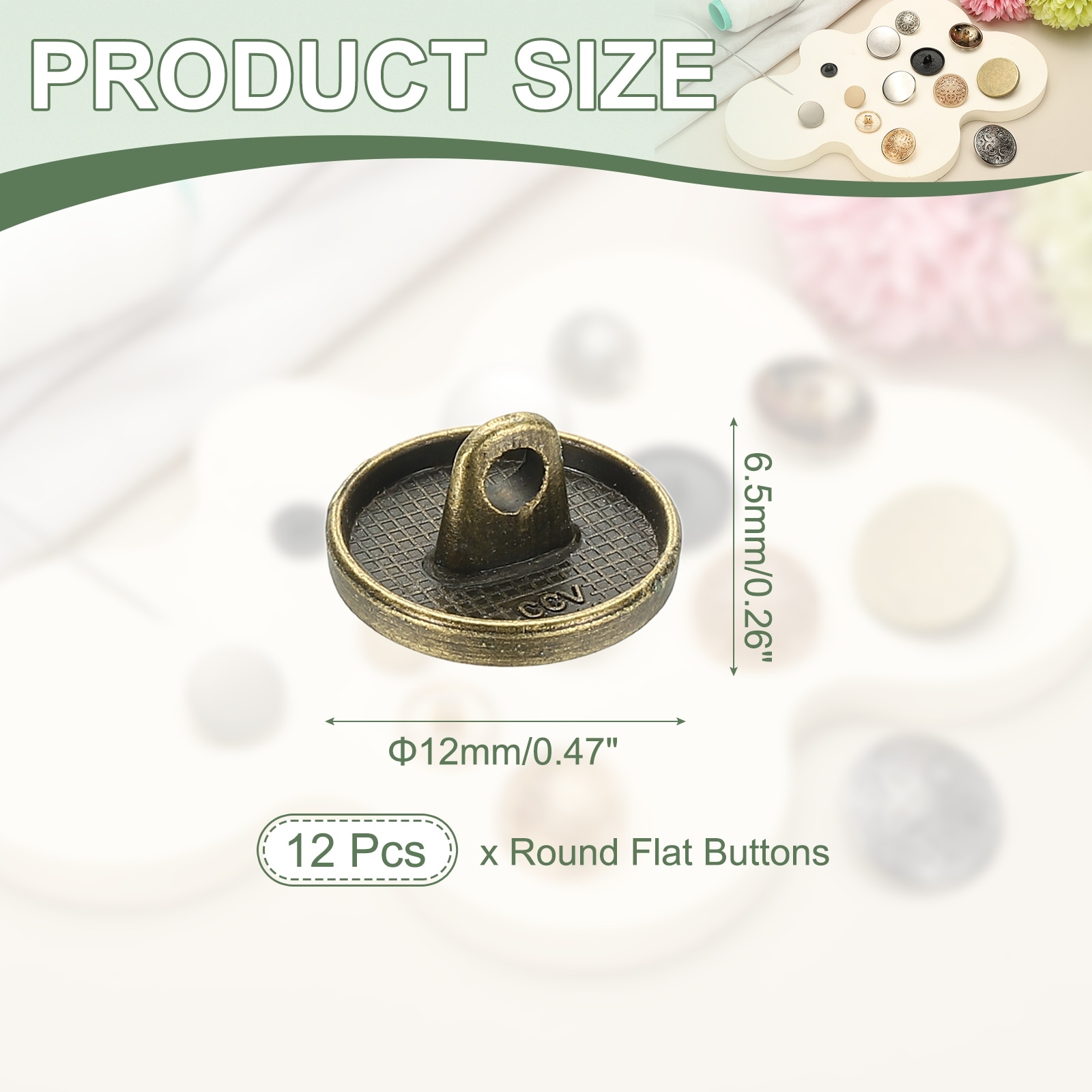 Metal Round Flat Buttons, Alloy Shank Round Shaped Sewing Buttons - Fitting for (Men - Women - Coat)