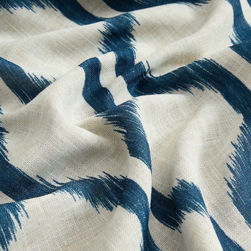 Elrene Renzo Ikat Geometric Linen Room Darkening Window Curtain