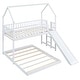 preview thumbnail 20 of 22, Twin over Full House Bunk Bed with Slide and Built-in Ladder