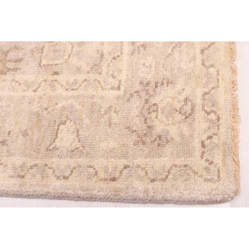 ECARPETGALLERY Hand-knotted Finest Oushak Light Grey Wool Rug - 3'11 x 5'10