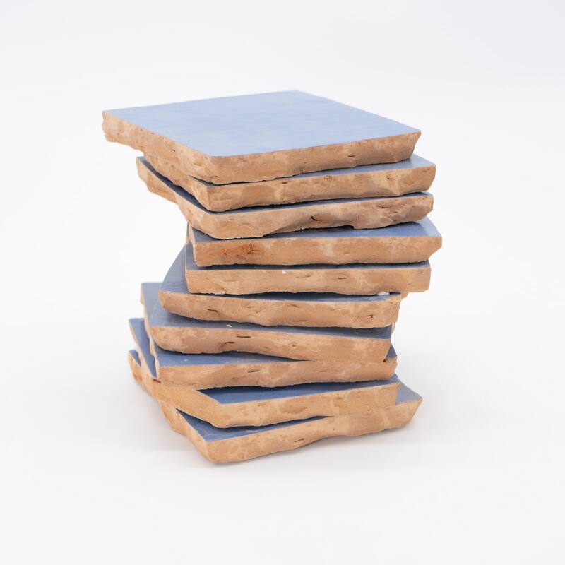 Handmade 4x4-in Moroccan Mosaic Solid Color Lagoon