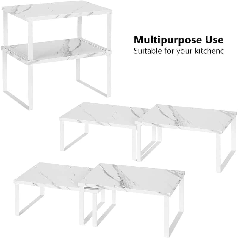 Stackable Kitchen Cabinet Shelves Organizer