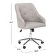 preview thumbnail 3 of 6, SAFAVIEH Evelynn Tufted Chrome Leg Swivel Adjustable Office Chair - 24" x 21.6" x 34.5"