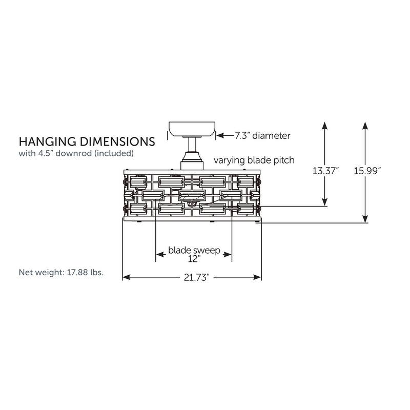 Fanimation Klout 22 inch Indoor Ceiling Fan with Clear Blades and LED Light Kit - Chrome with Brushed Nickel Cage