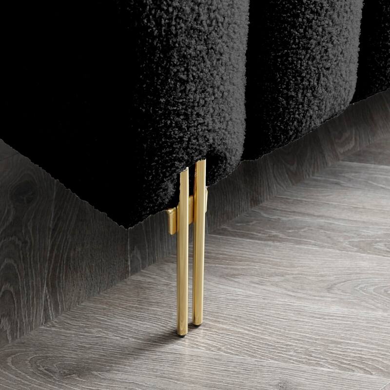 53.2" W Modern Upholstered Entryway Bench with Gold Metal Legs