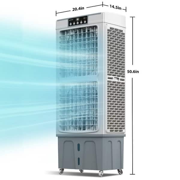 Commercial Portable Evaporative 3-in-1 Cooling Fan Double Tower Oscillating Fan With 9.3 Gal Water Tank