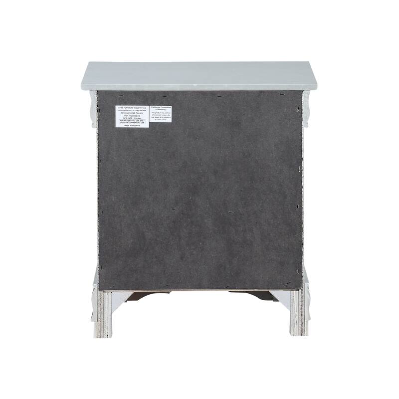 Sleek Platinum Finish Nightstand with Single Drawer and Nickel Metal Handle