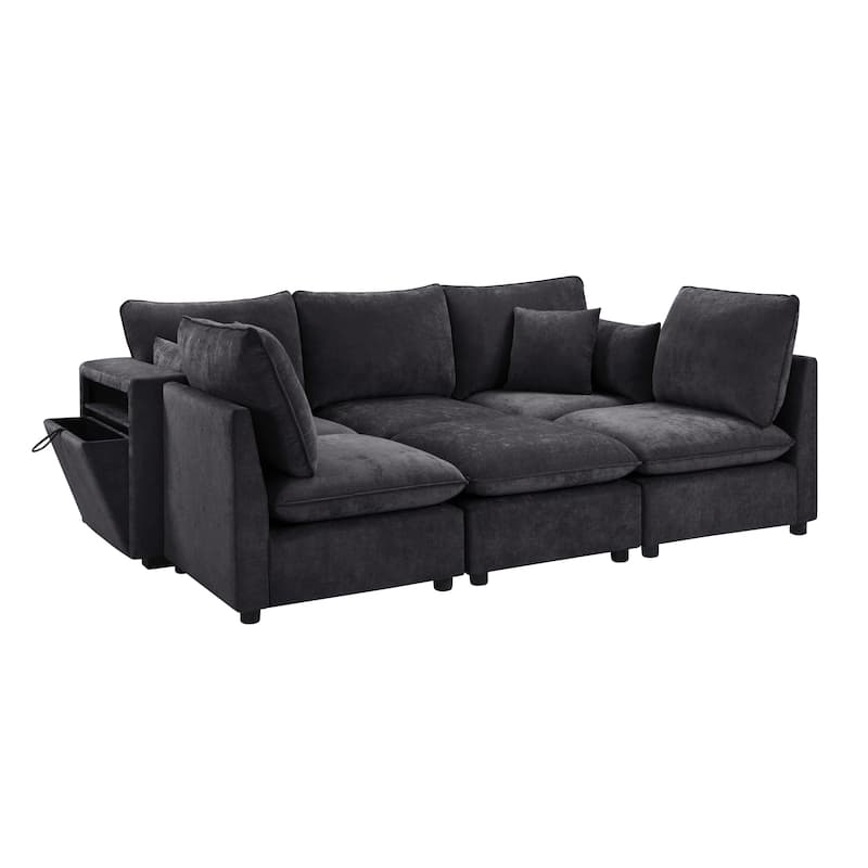 Large Modular Sectional Sofa for Living Room, U-Shaped & L-Shaped Sleeper Sofa Bed with Ottoman & USB Ports
