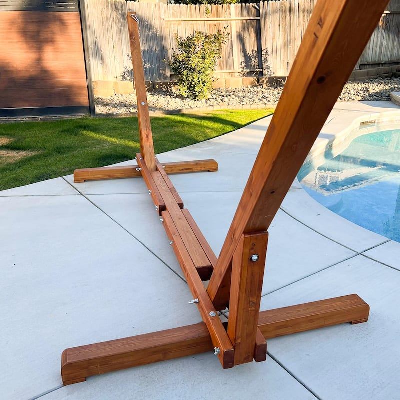 Adjustable 12-14 ft Wooden Hammock Stand Only