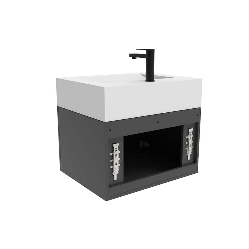 Nile 24-Inch Wall Mounted Bathroom Vanity Set w/ White Top
