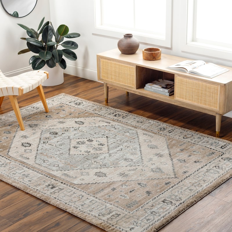 Kendall Vintage Area Rug - 6' 7" x 9' - Dark Gray/Taupe