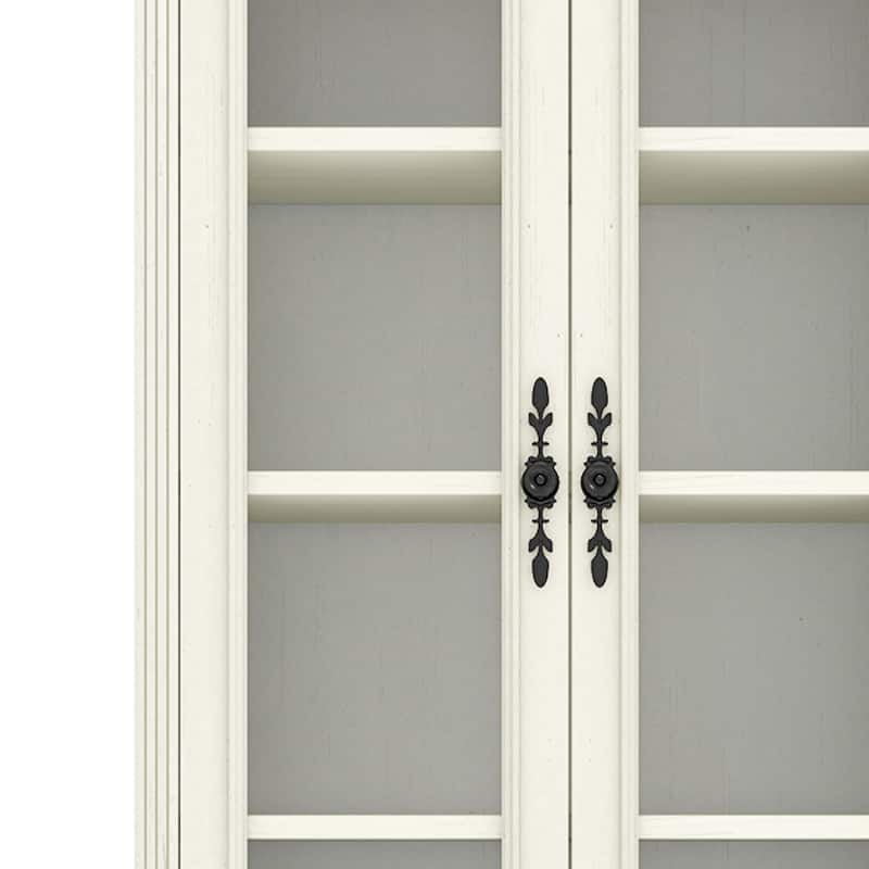 Moasis 76" Tall Kitchen Pantry Cabinet with Glass Doors And 2 Large Drawers