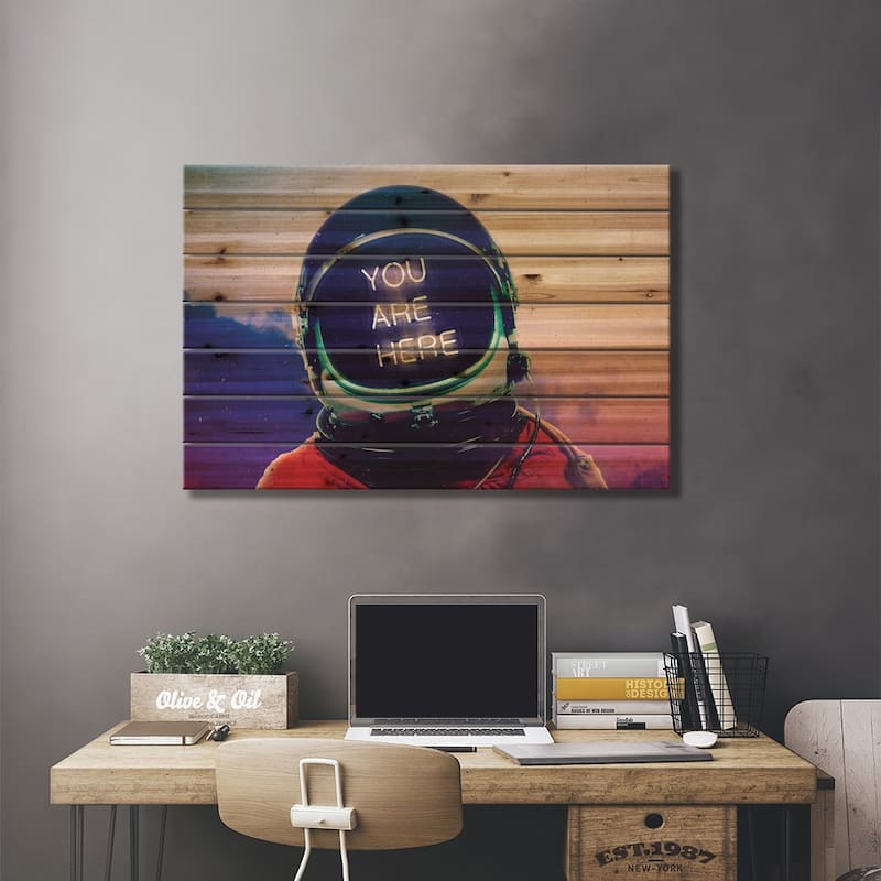 Where You Are Print On Wood by Seamless - Multi-Color