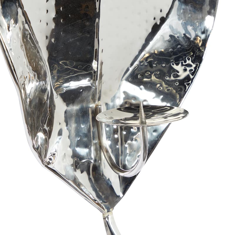 Silver Stainless Steel Metal Candle Wall Sconce