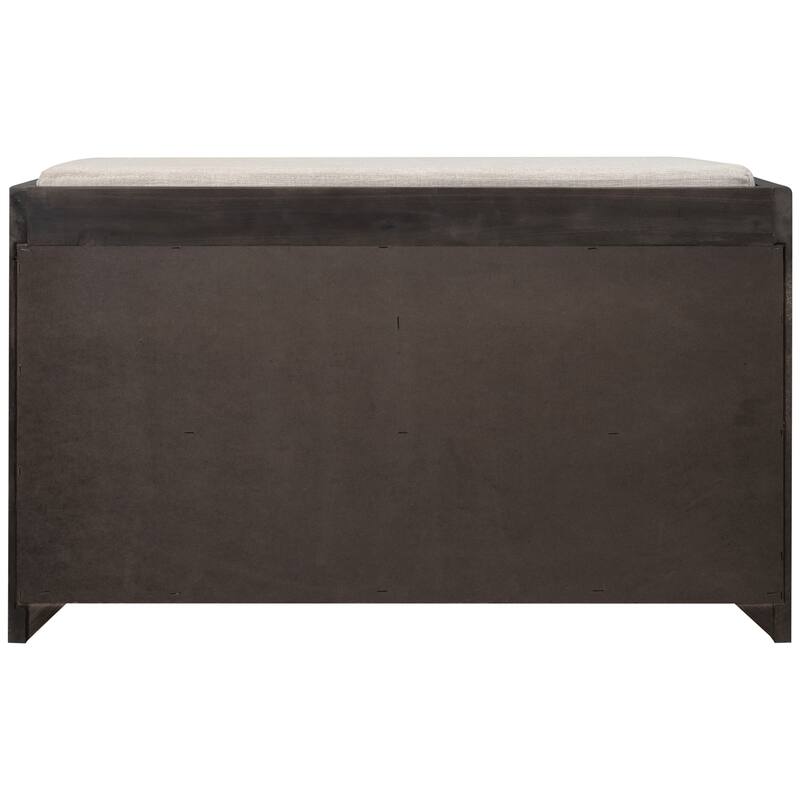 Storage Bench with Removable Basket and 2 Drawers, Fully Assembled Shoe Bench with Removable Cushion