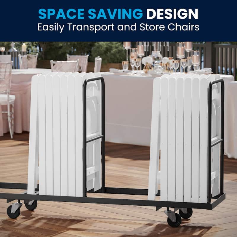 Lightweight Resin Folding Chairs with Vinyl Seats (Set of 4)