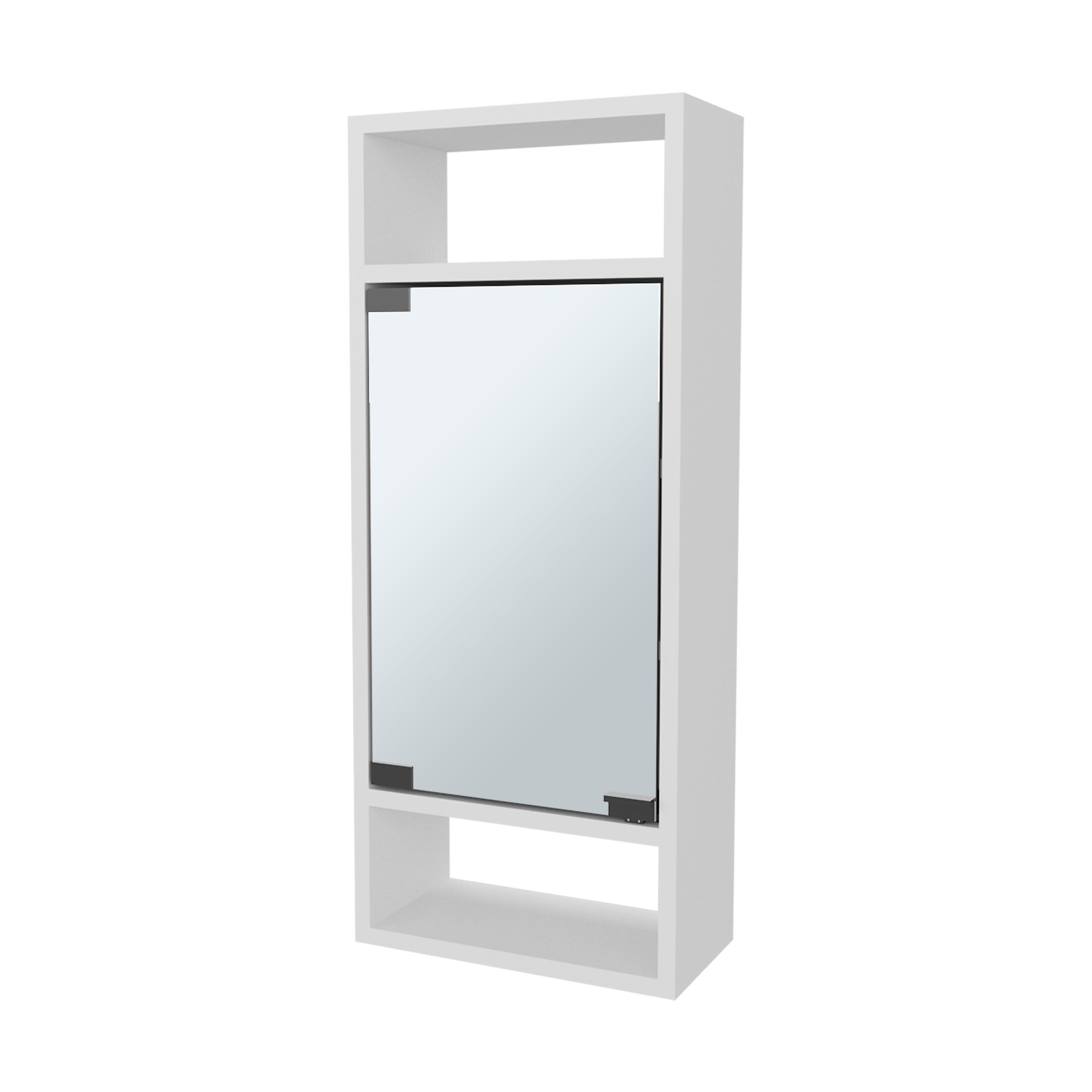 Medicine Cabinet with Mirrored Door and Open Storage