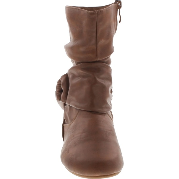 brown boots flat heel