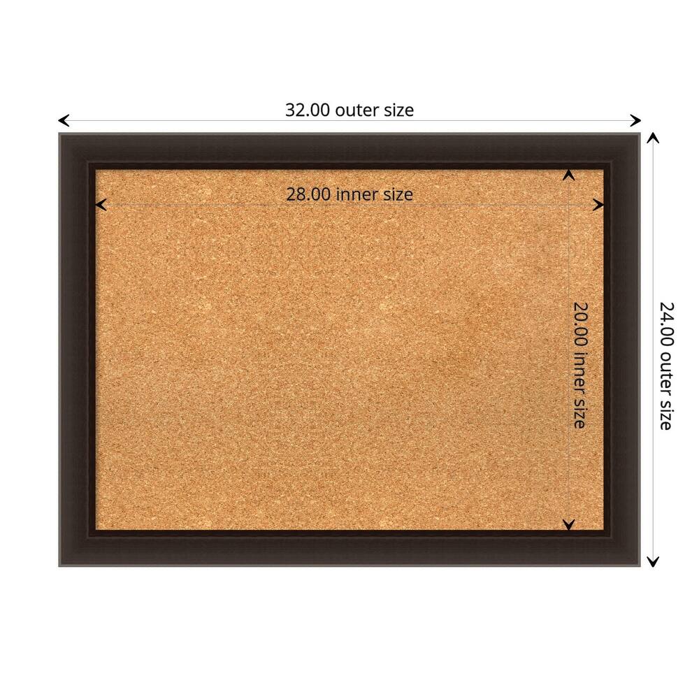 Romano Narrow Wood Framed Natural Corkboard Bulletin Board