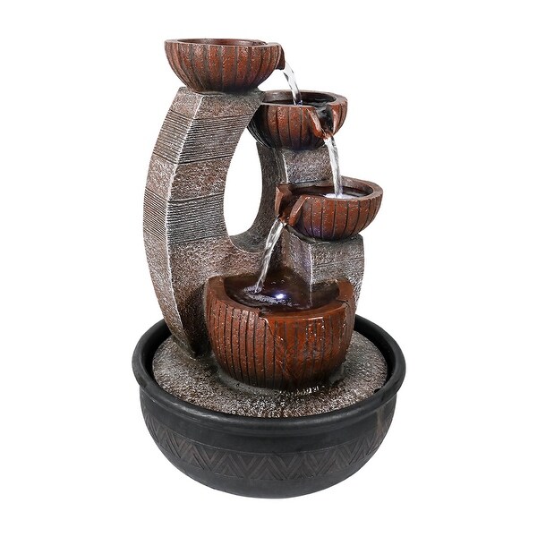 16.1inch High Tiered Tabletop Water Fountains Indoor Waterfall