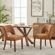 preview thumbnail 4 of 144, Wooden Dining Chairs Set of 2/4/6,Modern Fabric Upholstered Dining Room Chair Kitchen Chairs Set of 2 - Orange
