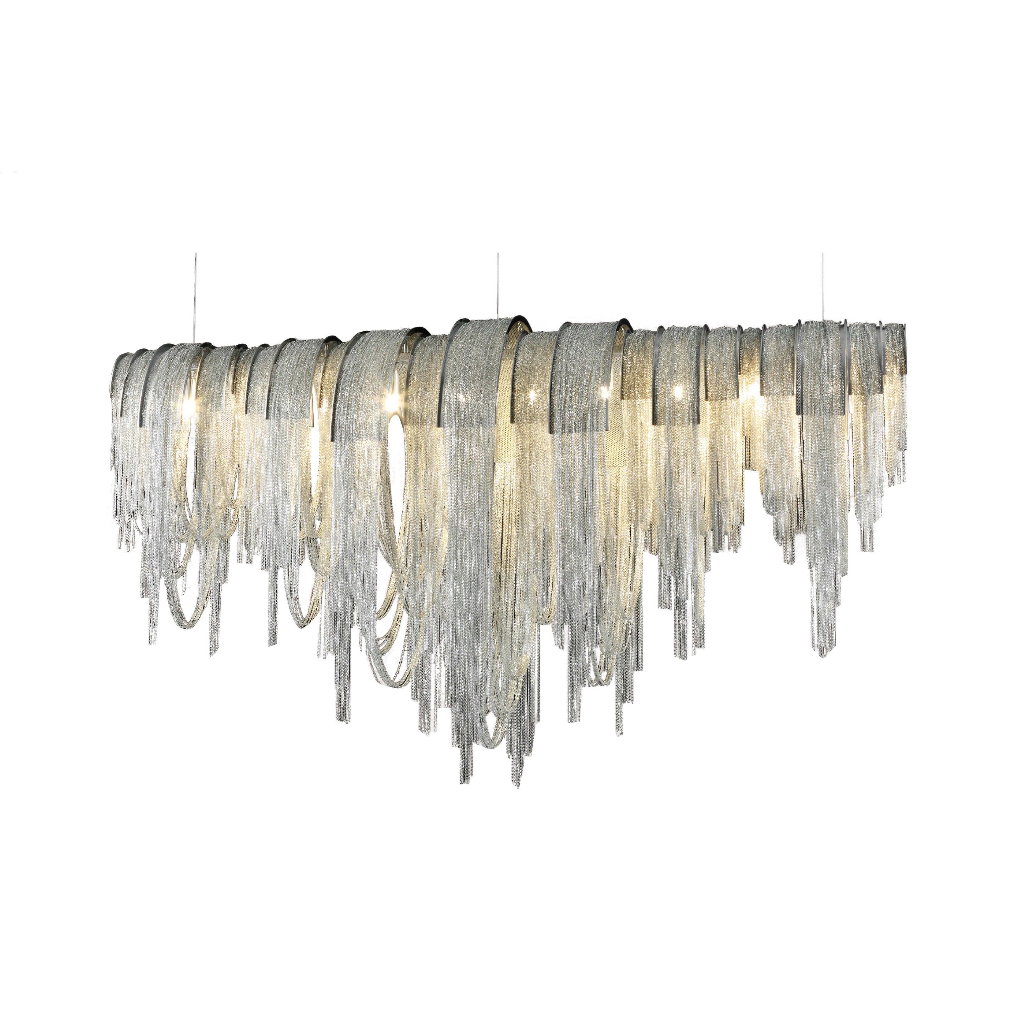10-Light Chrome Metal Chandelier