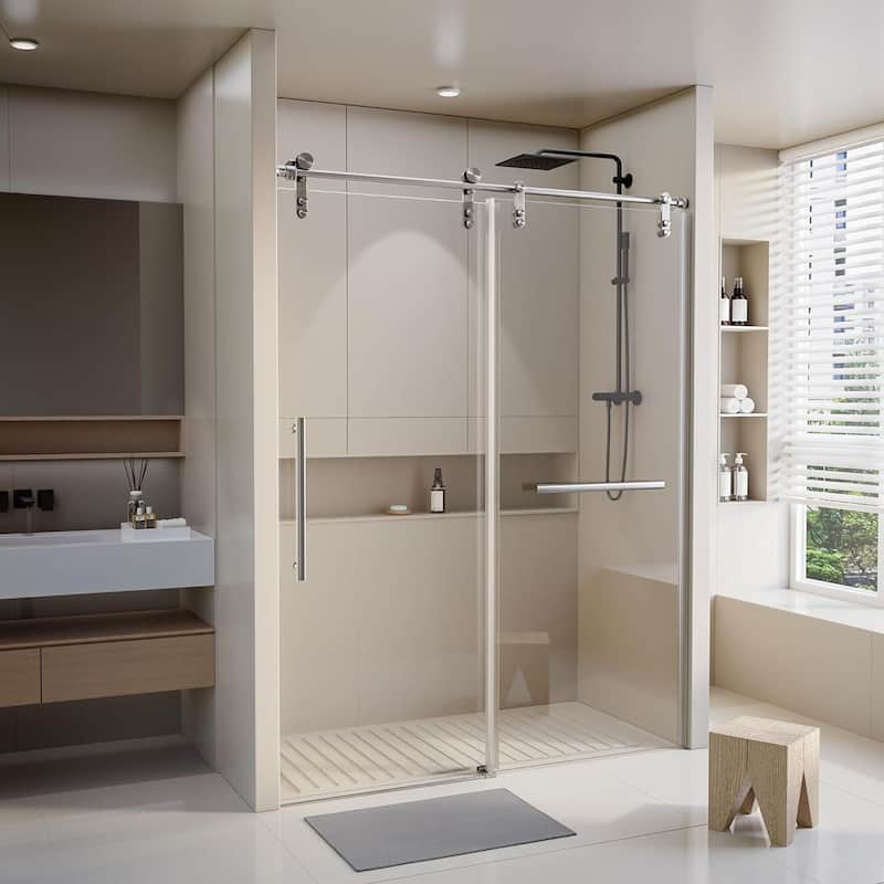 60" W X 76" H Double Sliding Frameless Shower Door